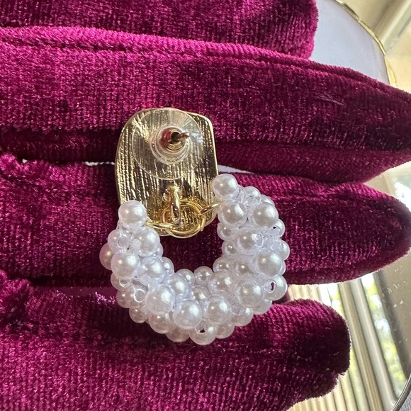 Zara Gold and White Pearl Earrings - Picture 8 of 13